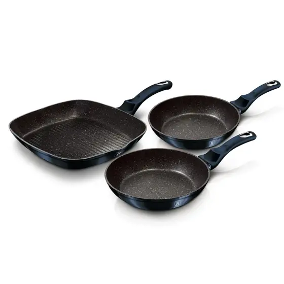 Plată securizată Set tigăi 3 piese, Metallic Line Aquamarine Edition - BH/6140F