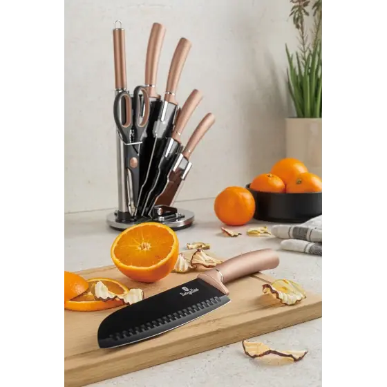 Set 8 piese cuțite cu suport acrilic, rose gold - BH/2561N Cumpără acum