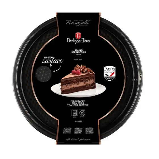 Ofertă limitată Tavă rotundă cu inel detașabil, 26*6,8 cm, rose gold - BH/8695