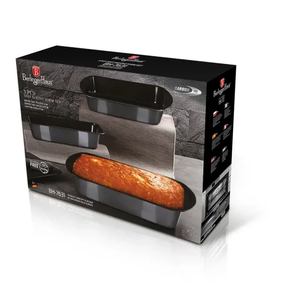 Ofertă limitată Set 3 forme de copt, carbon pro - BH/7631