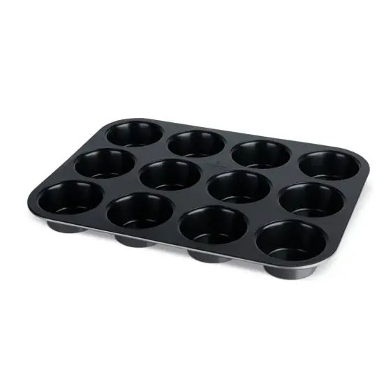 Ofertă limitată Tavă pentru 12 brioșe, carbon pro, 12 piese - BH/7872