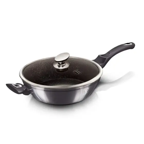 Tigaie adâncă cu capac, 32 cm, Metallic Line Carbon Pro Edition - BH/7139 Ofertă exclusivă