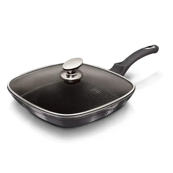 Cumpărături sigure Tigaie grill cu capac, 28 cm, Metallic Line Carbon Pro Edition - BH/6909