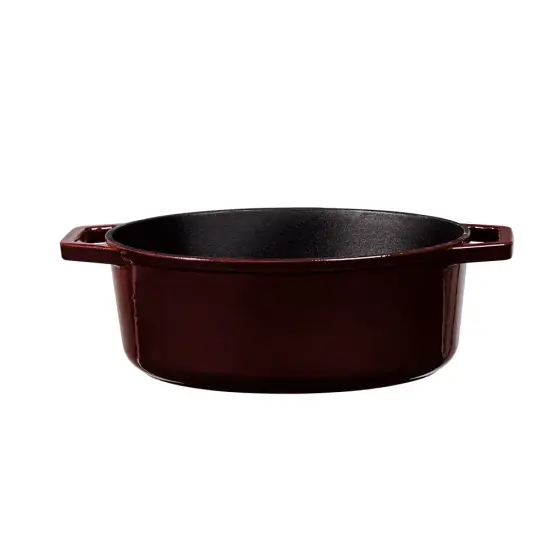 Tavă ovală pentru friptură, 30 cm, fontă, burgundy - BH/6499 Doar azi
