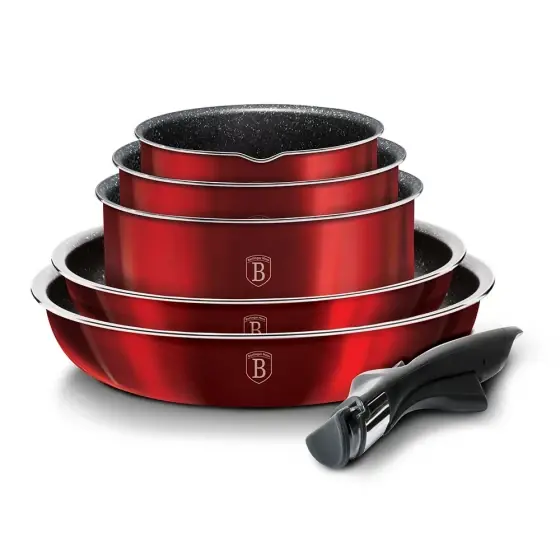 Ofertă limitată Set vase de gătit 12 piese, Metallic Line Burgundy Edition - BH/1674