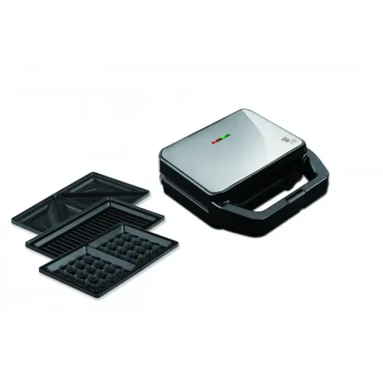 Cumpărături sigure Sandwich maker 3 în 1 cu plăci detașabile, inox - LP-KL-152P