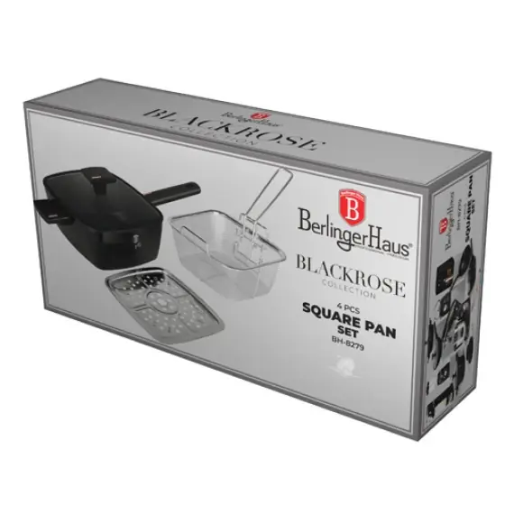 Set 4 piese pătrate tigăi, colecția Monaco - BH/8279 Calitate înaltă