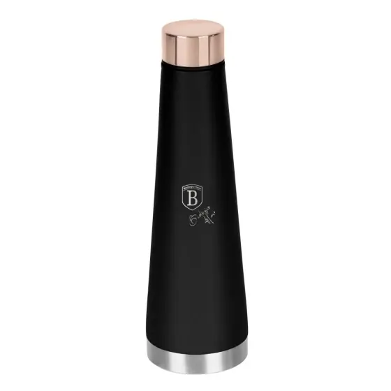 Termos, formă de sticlă, 0,4L, negru-rose gold - BH/8749 Super ofertă
