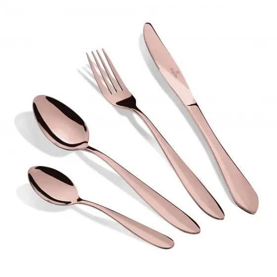 Premium Set tacâmuri 24 piese, luciu oglindă, rose gold - BH/2623A
