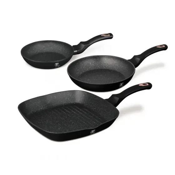 Retur ușor Set 3 piese tigăi, Black Rose Collection - BH/6156