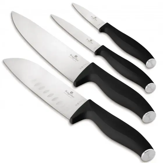 Set cuțite 4 piese, negru mat - BH/2957 Popular