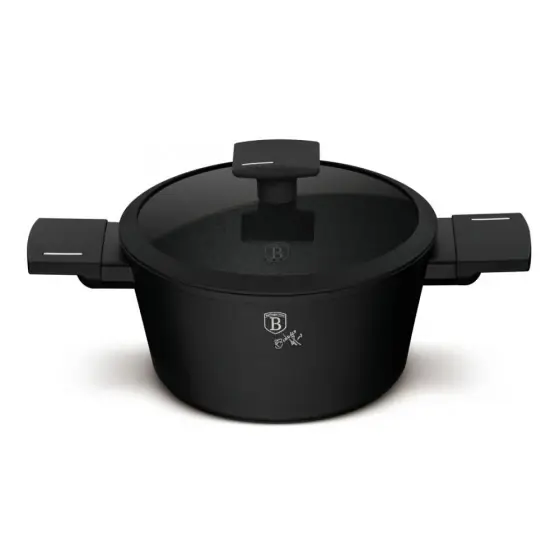 Cratiță cu capac, 20 cm, Matte Black Collection - BH/8187 Expediere rapidă