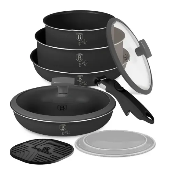 Super ofertă Set 9 piese vase de gătit, Colecția Anthracite - BH/8256