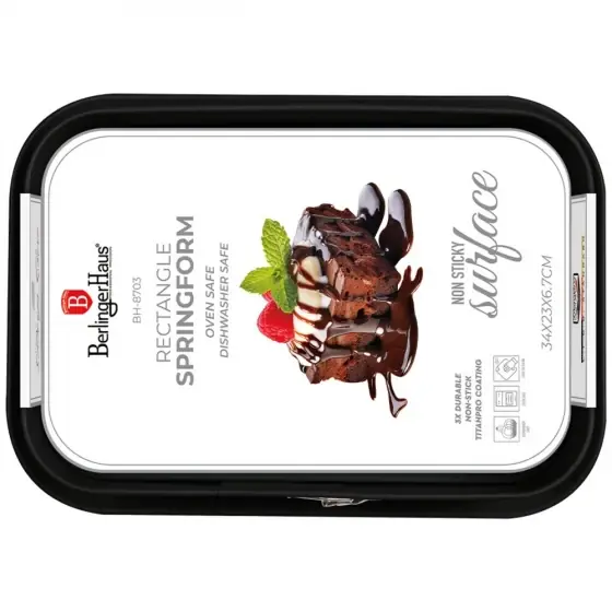 Tavă dreptunghiulară cu perete detașabil, 39*27 cm, albastru mat - BH/8703 Ofertă exclusivă