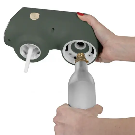Aparat de sifon cu 2 sticle și barometru, verde mat - BH/9785 Cumpără online