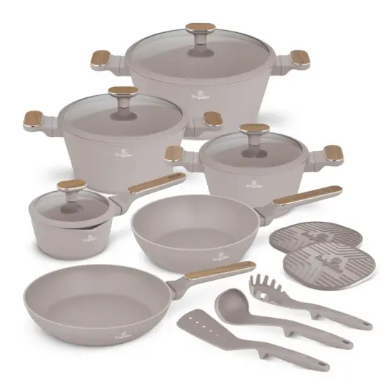 Set vase de gătit 15 piese, Taupe Nordic Collection - BH/8344 Ofertă exclusivă