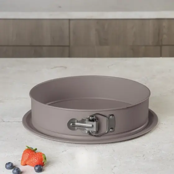 Tavă rotundă cu inel detașabil, 26*6,8 cm, taupe mat - BH/7937 Promoție