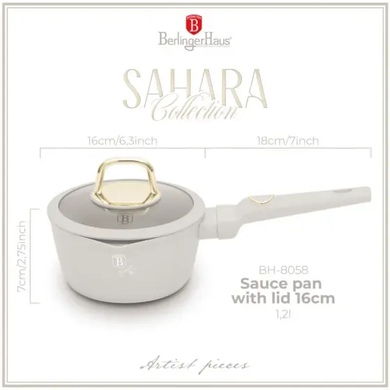 Cratiță cu capac, 16 cm, Colecția Sahara - BH/8058 Preț promoțional