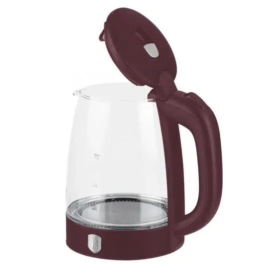 Fierbător electric din sticlă, bordo mat - BH/9811 Cumpărături sigure