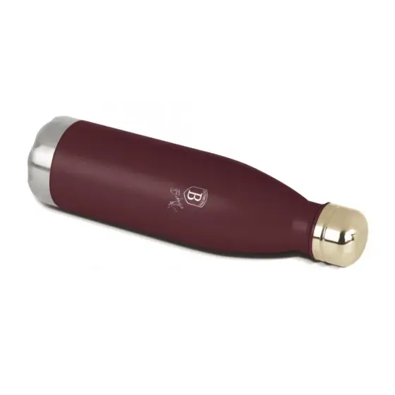 Termos, formă de sticlă, 0,5L, bordeaux mat - BH/8738 Livrare expres