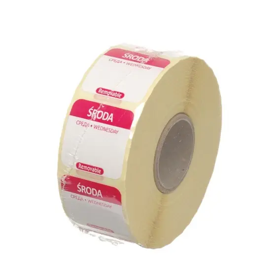 Etichete zilnice pentru siguranta alimentelor - reutilizabile - RO, BG, EN, HENDI, Miercuri, 1000 buc, 25x25mm Ofertă specială
