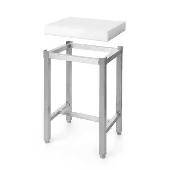 Cumpărături sigure Butuc Hendi din polietilena cu suport 500x400x(H)50+780 mm