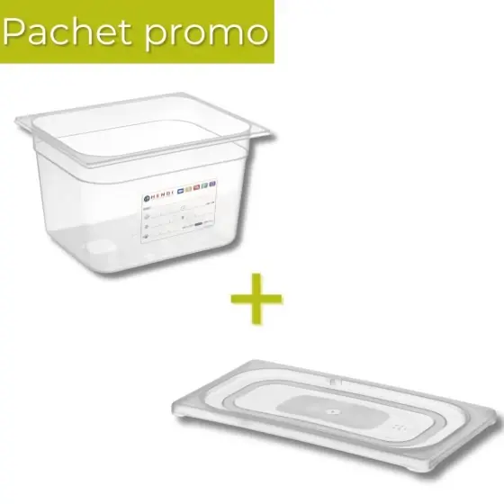 Discount Pachet Tava GN 1/2 150mm 9.5L + Capac GN 1/2 PP