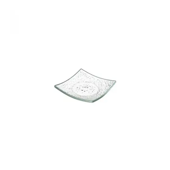 Farfurie patrata din sticla transparenta Vetro fingerfood, Fine Dine 80x80mm Livrare rapidă