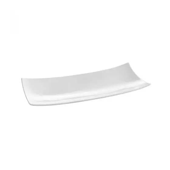 Farfurie portelan alb termorezistent Bark, Hendi, 35.2x14.6x4 cm, forma dreptunghiulara Plată sigură