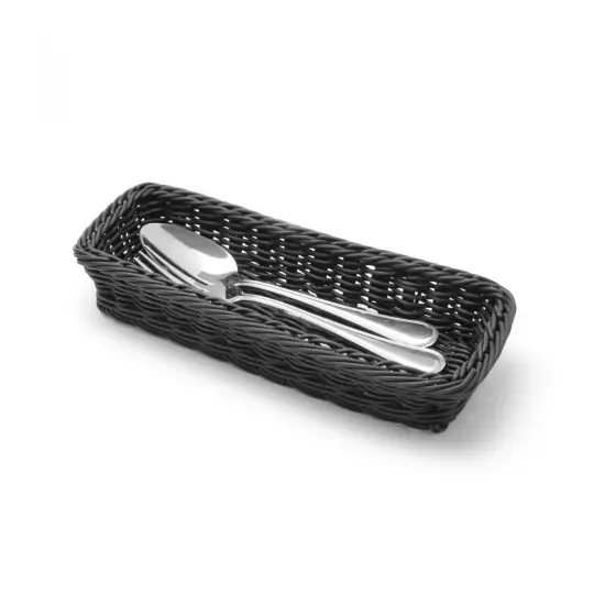 Ofertă specială Suport tacamuri, aspect natural Hendi, Negru, Polipropilena, 270x100x(h)45 mm
