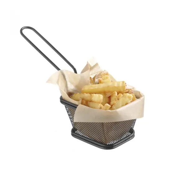 Cos servire tip mini-fry, pentru servire snacks , cartofi prajiti, inox, 90x90x(h)90 mm, Hendi, 105x90x60(h)mm Ofertă specială