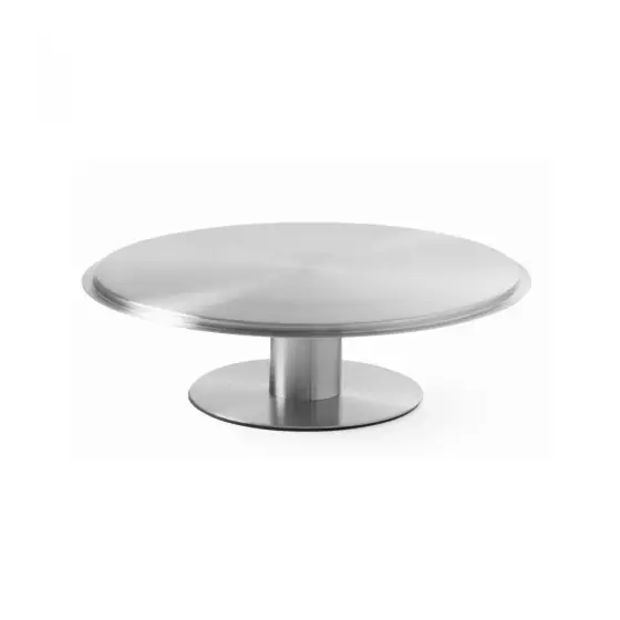 Comandă acum Platou tort cu picior, suport rotativ, Hendi, inox, 300x(H)90 mm