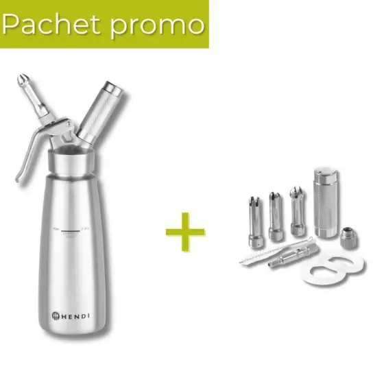 Ofertă Pachet Sifon frisca inox 0.5L Profi Line + Piese schimb