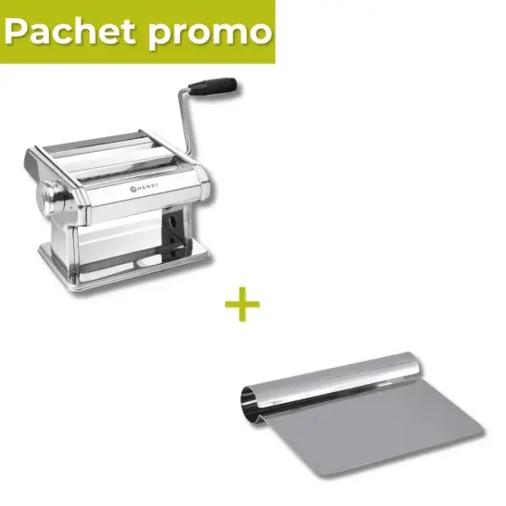 Reducere Pachet Masina profesionala paste inox + Taietor aluat 150x110mm inox