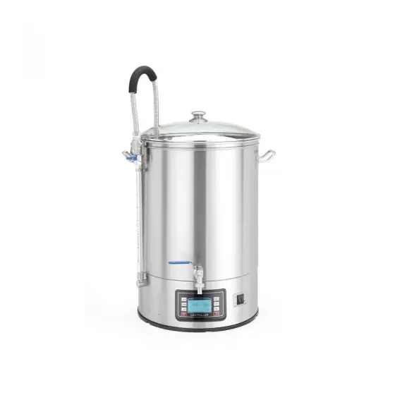 Aparat profesional pentru producere bere, capacitate 40 l, 2500 W, diametru 400x (H) 630 mm, panou digital, inox AISI 304, operare manuala sau automata, memorie salvare retete Cel mai bun preț