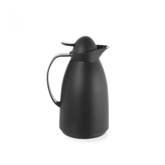 Discount Cana termos 1lt, Hendi, corp polipropilena cu recipient interior sticla, culoare neagra, 140x(H)268 mm