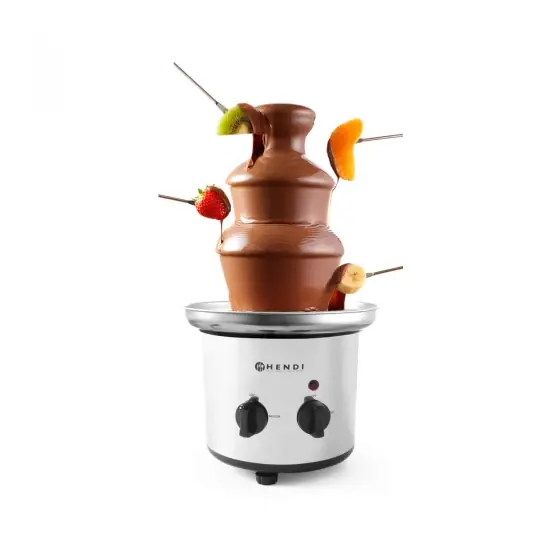 Ofertă de sezon Fantana de ciocolata Hendi, 275 W, functie mentinere la cald, Argintiu/Negru