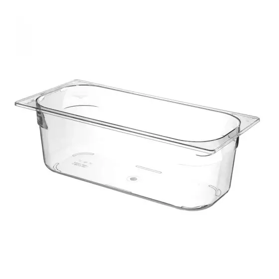 Tava profesionala Gastronorm policarbonat pentru inghetata, 5 litri, 360x165x(h)120 mm, Transparent Premium