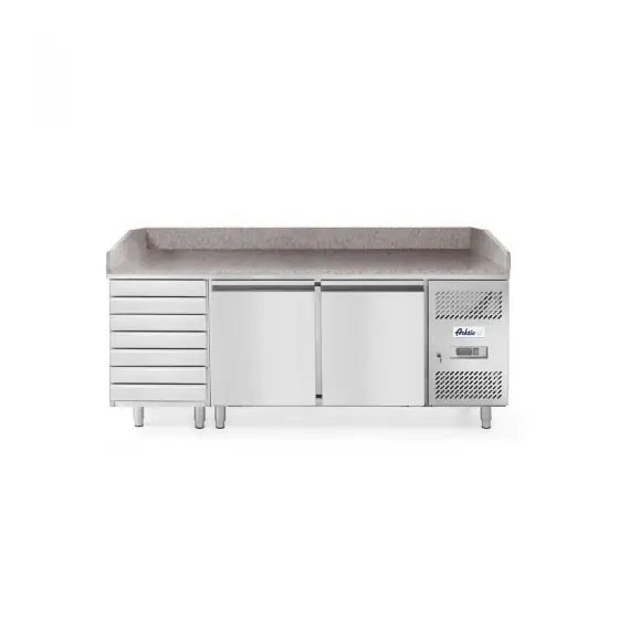 Masa pizza profesionala, cu 2 usi 7 sertare 280 L inox, ARKTIC by Hendi interval temperatura -2/+8 gr C 250 W 2020x800x(H)875 mm Vezi acum