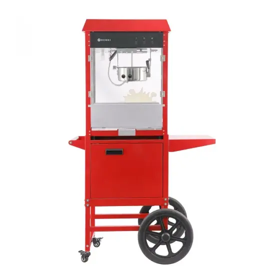 Masina de popcorn cu carucior, HENDI, rosu, 220-240V/1155W, 940x510x(H)1553mm Preț mic
