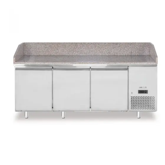 Bestseller Masa rece cu blat de granit pentru pizza, 3 usi, Arktic, 375L, 230V/400W, 2010x800x(H)875mm