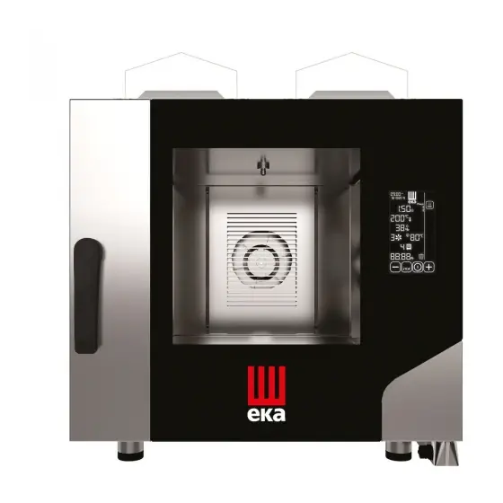 Cuptor pe gaz cu convectie cu abur Millennial Black Mask Gastro, 5× GN 1/1, Tecnoeka, 230V/300W, 9300kW, 730x849x(H)801mm Reducere specială