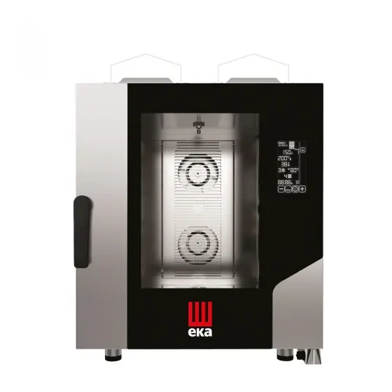 Cuptor pe gaz cu convectie cu abur Millennial Black Mask Gastro, 7× GN 1/1 - controlat electronic, gaz, Tecnoeka, 230V/500W, 13500kW, 730x849x(H)951mm Disponibil imediat