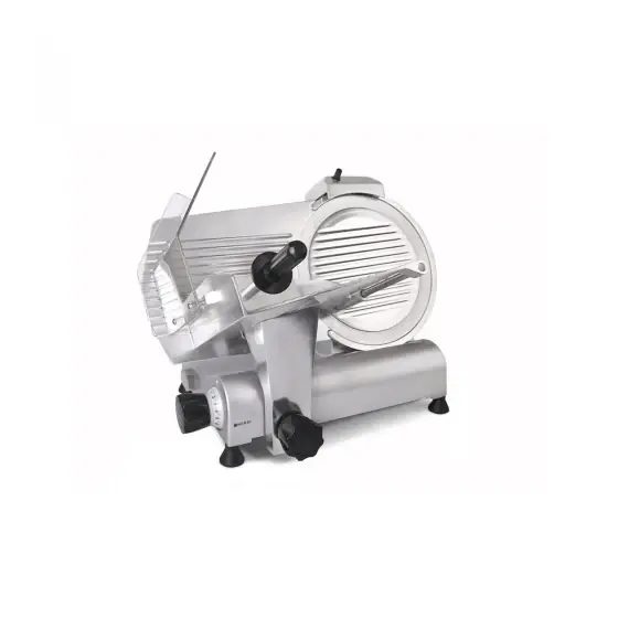 Plată sigură Feliator electric profesional, lama 30 cm, pentru produse cu diametru maxim 21 cm, grosime feliere reglabila pana la 14 mm, Hendi Kitchen Line 300, aluminiu, 250W