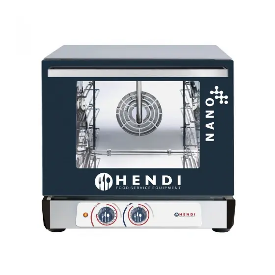 Preț mic Cuptor convectie HENDI NANO, capacitate 4 tavi 450x340 mm, 1 element incalzire, termostat reglabil, 50-260 gr C, timer 0 - 120 min, 3100 W, 560x603x(H)530 mm
