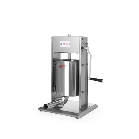 Aparat profesional pentru umplut carnati Hendi Profi Line, capacitate 10 lt, 2 viteze umplere, corp inox, 4 palnii incluse, 37x32x(H)67 cm Nu rata