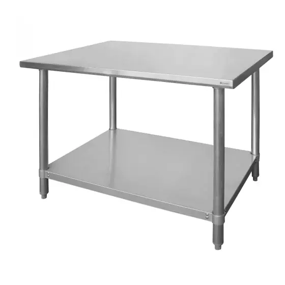Masa de lucru centrala cu polita, Hendi, inox, 1800x600x(H)850 mm, blat de lucru si polita inferioara ranforsate Ultima șansă