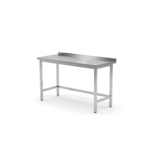 Masa de lucru cu rebord si fixare in perete,Hendi,adancime 700mm, pregatita pentru asamblare, Kitchen Line, 1400x700x(H)850mm. Cel mai vândut