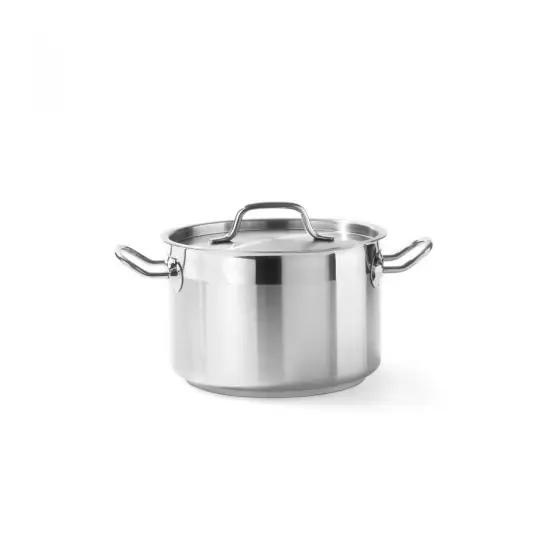 Ofertă limitată Oala cu capac 10 Lit, 28 cm diametru x17 cm inaltime, inox, gama Hendi Profi Line, potrivita si pt uz profesional