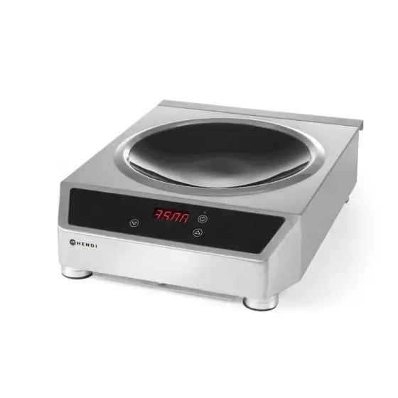 Plita cu inductie profesionala pentru tigai tip wok, Hendi Profi Line, model 3500 W, control digital, corp inox, 34 cm x45 cm x12 cm inaltime Reducere specială